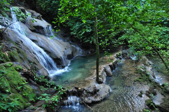 Os belíssimos e cristalinos Banhos da Rainha, em Palenque, Chiapas, no sul do México